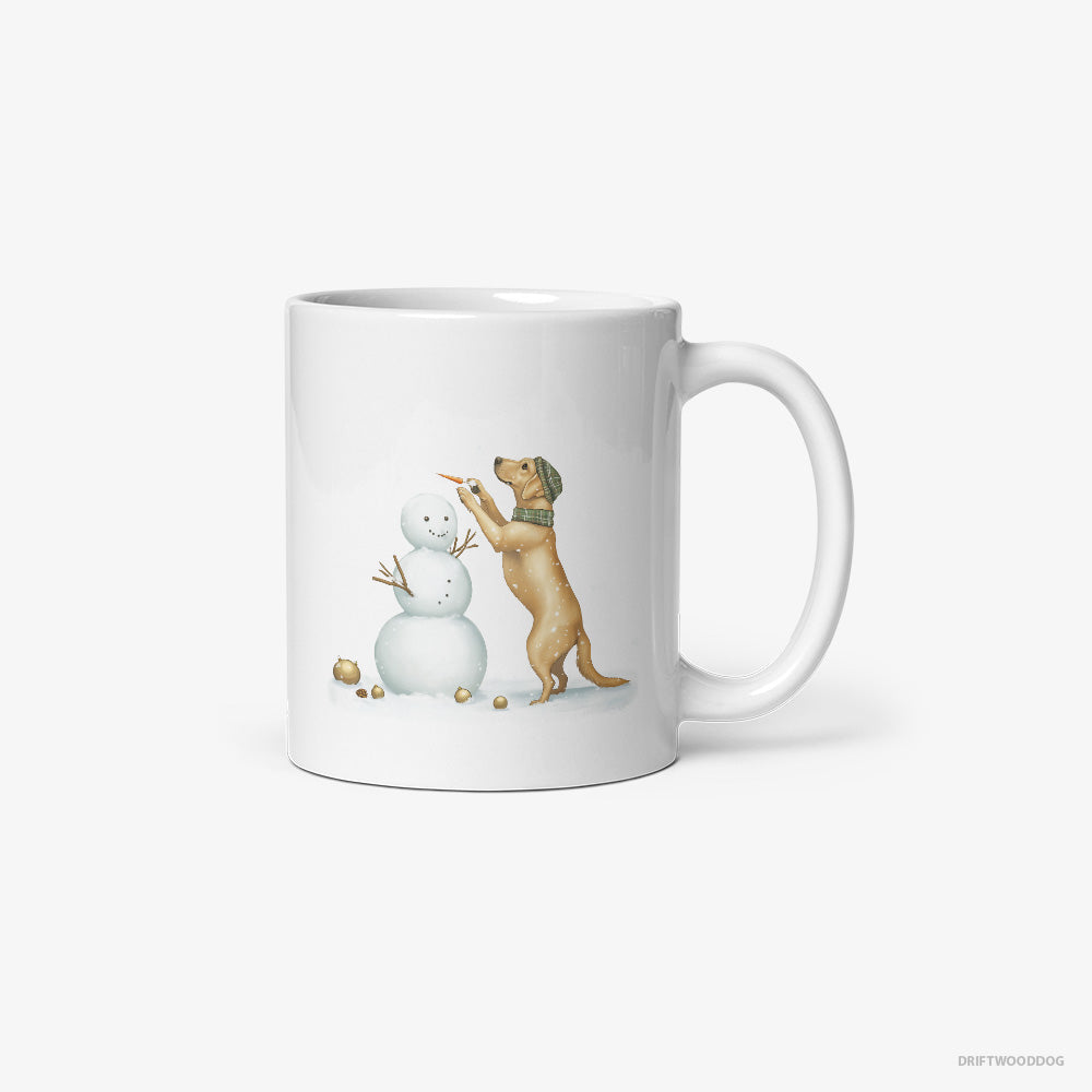 Labrador Retriever Making a Snowman Classic Mug