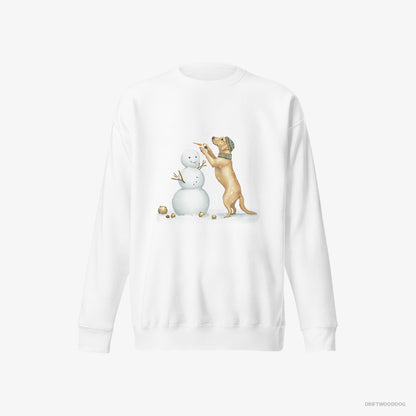 Labrador Retriever Making a Snowman White Sweatshirt