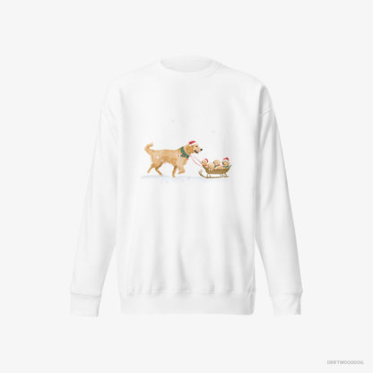 Golden Retriever Giving Her Puppies a Sled Ride White Sweatshirt