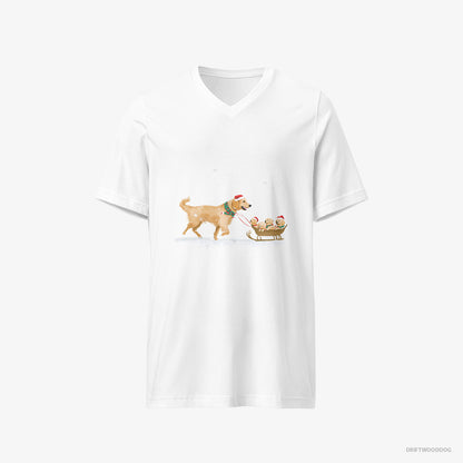 Golden Retriever Giving Her Puppies a Sled Ride White T-Shirt