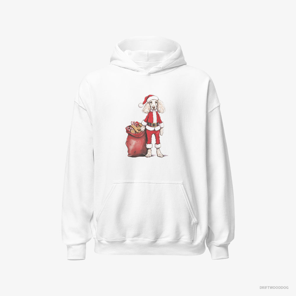 Poodle Dressed as Santa with a Bag of Cookies – Men's Hoodie White – Classic