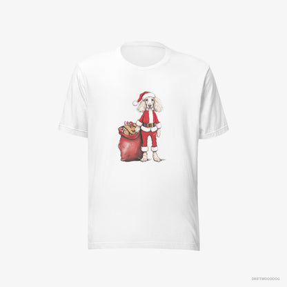 Poodle Dressed as Santa with a Bag of Cookies White T-Shirt