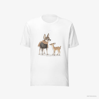 Chihuahua and a Baby Reindeer Together White T-Shirt