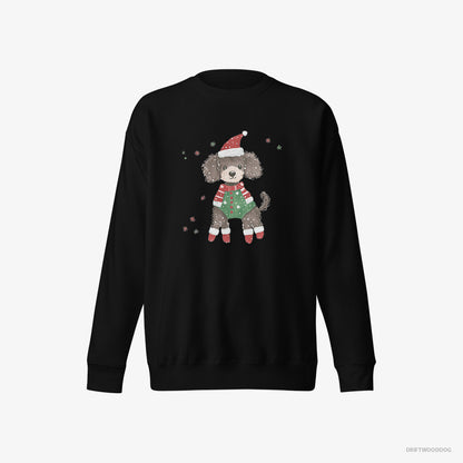 Poodle in an Elf Costume Black Sweatshirt