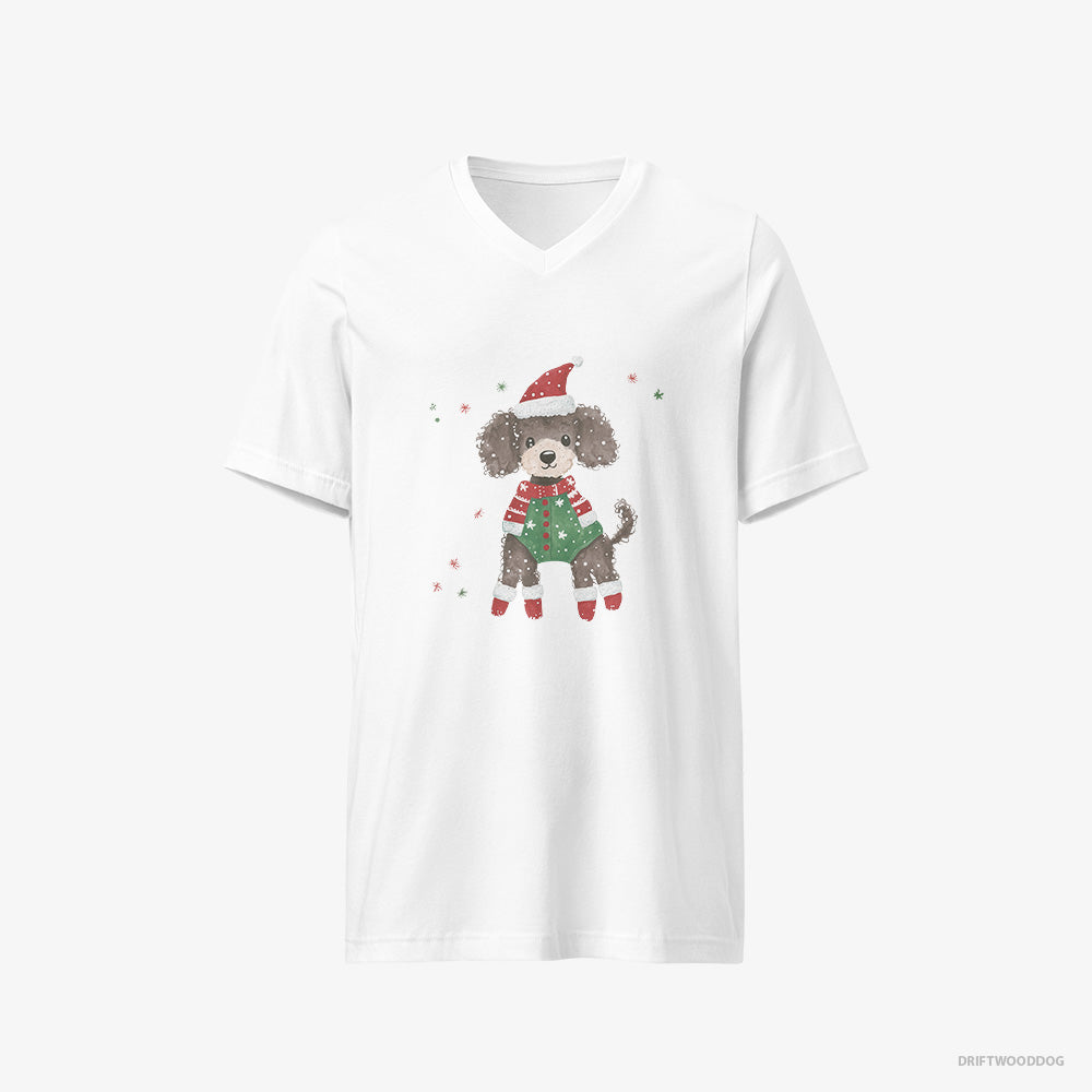 Poodle in an Elf Costume V-Neck T-Shirt