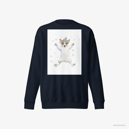 Jack Russell Terrier Rolling in the Snow Navy Sweatshirt