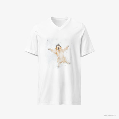 Golden Retriever Making a Snow Angel White T-Shirt