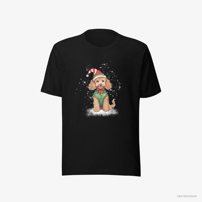 Poodle Wearing an Elf Outfit Black T-Shirt