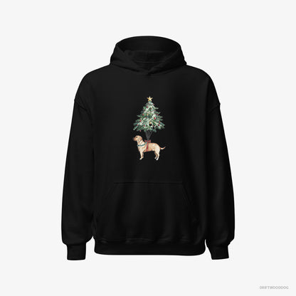 Labrador Retriever Hanging on the Christmas Tree Black Hoodie