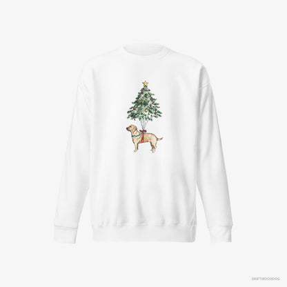 Labrador Retriever Hanging on the Christmas Tree White Sweatshirt