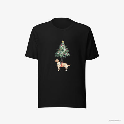 Labrador Retriever Hanging on the Christmas Tree Black T-Shirt