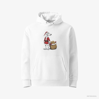 Dalmatian Carrying a Bag of Cookies for Christmas White Hoodie