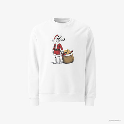 Dalmatian Carrying a Bag of Cookies for Christmas White Sweatshirt