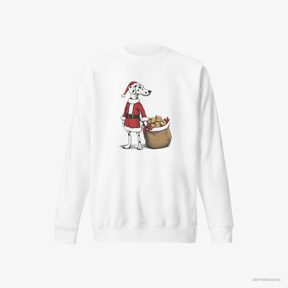 Dalmatian Carrying a Bag of Cookies for Christmas White Sweatshirt