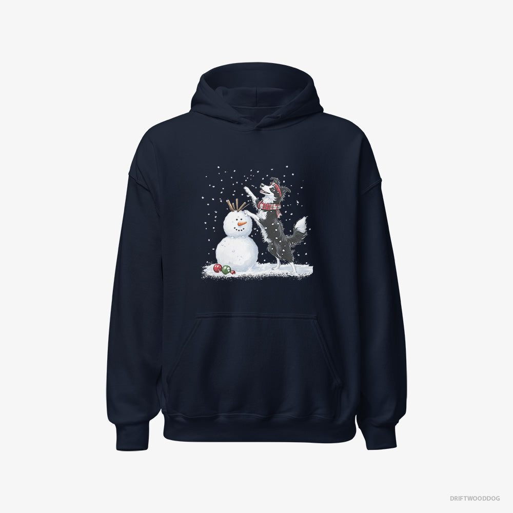 Border Collie Sculpting a Snowman Classic Hoodie