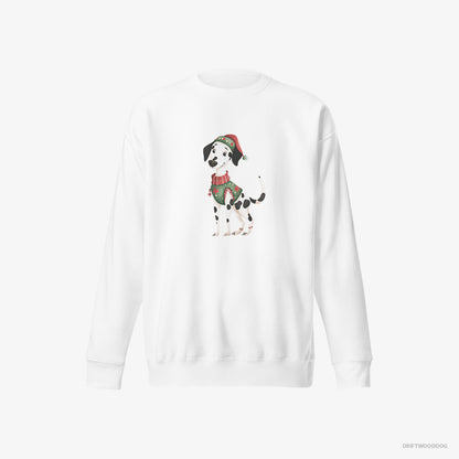 Dalmatian in an Elf Suit White Sweatshirt