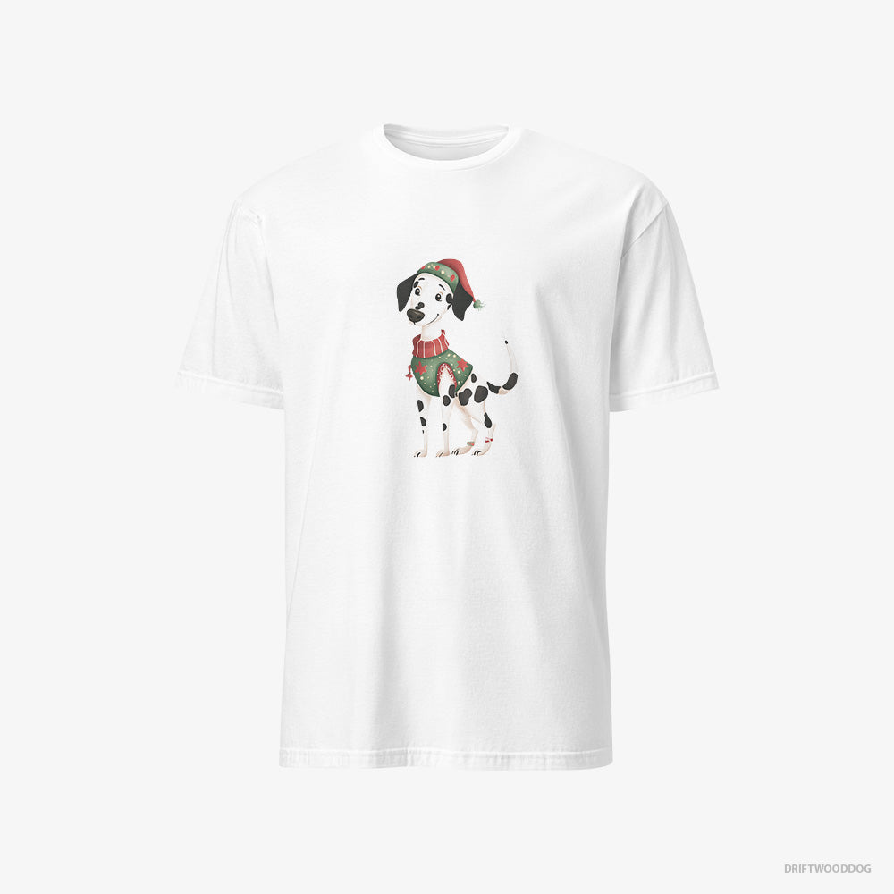 Dalmatian T-Shirt – Men White T-Shirt Classic – in an Elf Suit (on White Background)