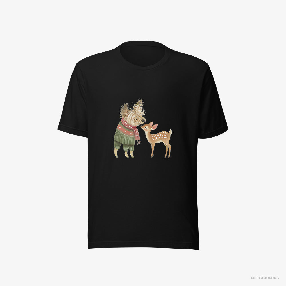 Cute Yorkshire Terrier with a Little Reindeer – Men's T-Shirt Black Eco – Eco-Friendly