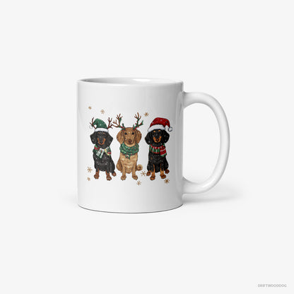 Dachshund Dogs in the Holiday Spirit and Joy White Mug