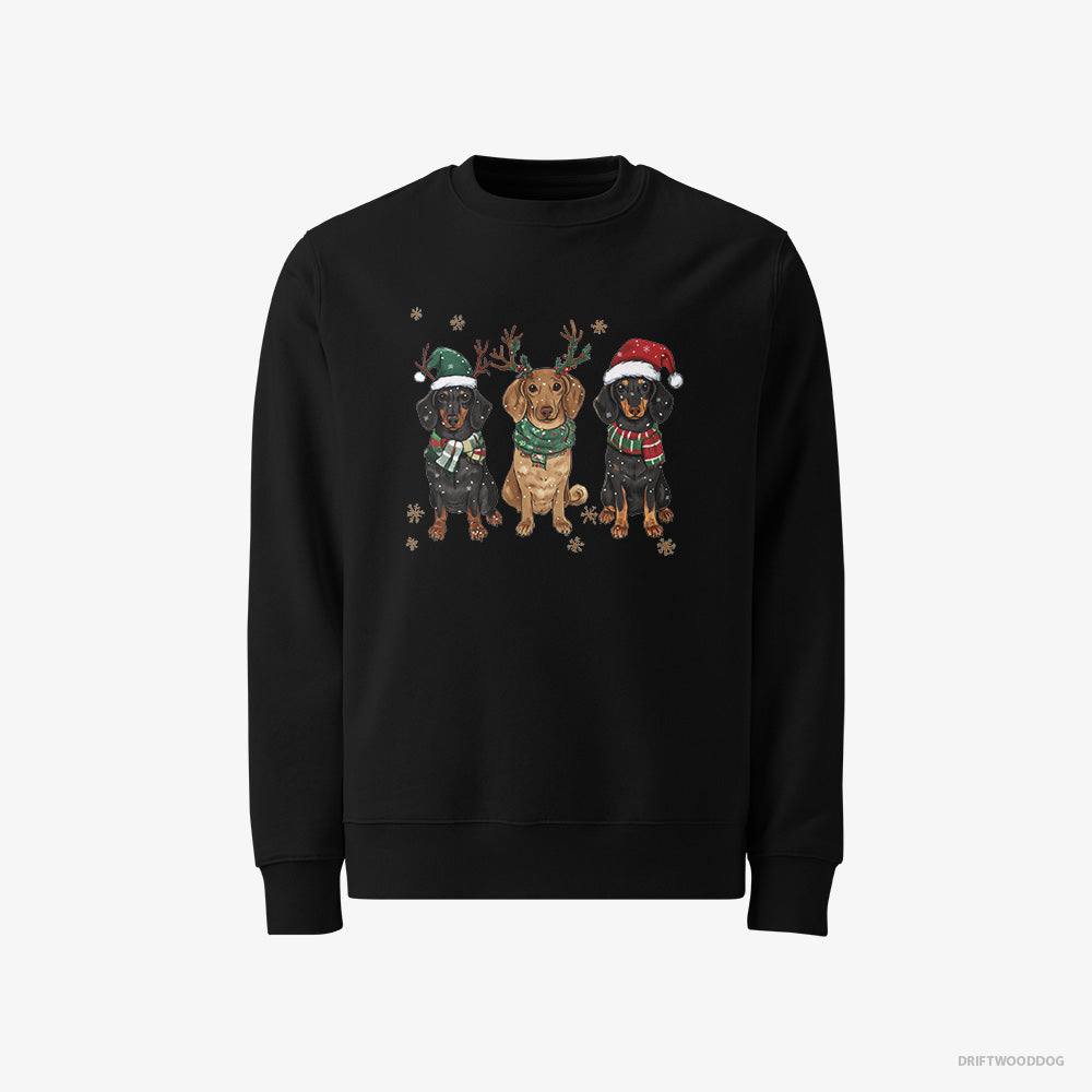 Dachshund Dogs in the Holiday Spirit and Joy – Men's Sweatshirt Black – Classic