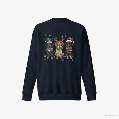 Dachshund Dogs in the Holiday Spirit and Joy Navy Sweatshirt