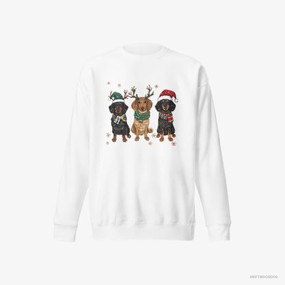 Dachshund Dogs in the Holiday Spirit and Joy White Sweatshirt