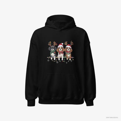 Cavalier King Charles Spaniel Puppies Christmas Black Hoodie