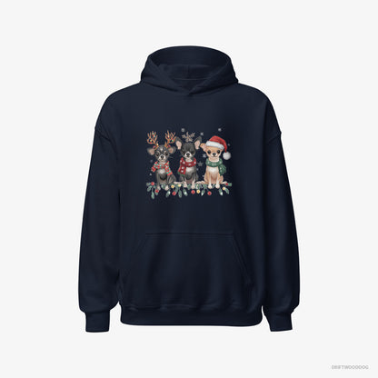 Chihuahua Puppies Spreading Christmas Joy Navy Hoodie