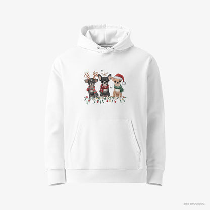 Chihuahua Puppies Spreading Christmas Joy White Hoodie