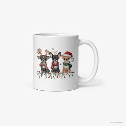 Chihuahua Puppies Spreading Christmas Joy White Mug