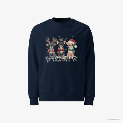 Chihuahua Puppies Spreading Christmas Joy Navy Sweatshirt