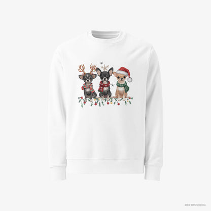 Chihuahua Puppies Spreading Christmas Joy White Sweatshirt