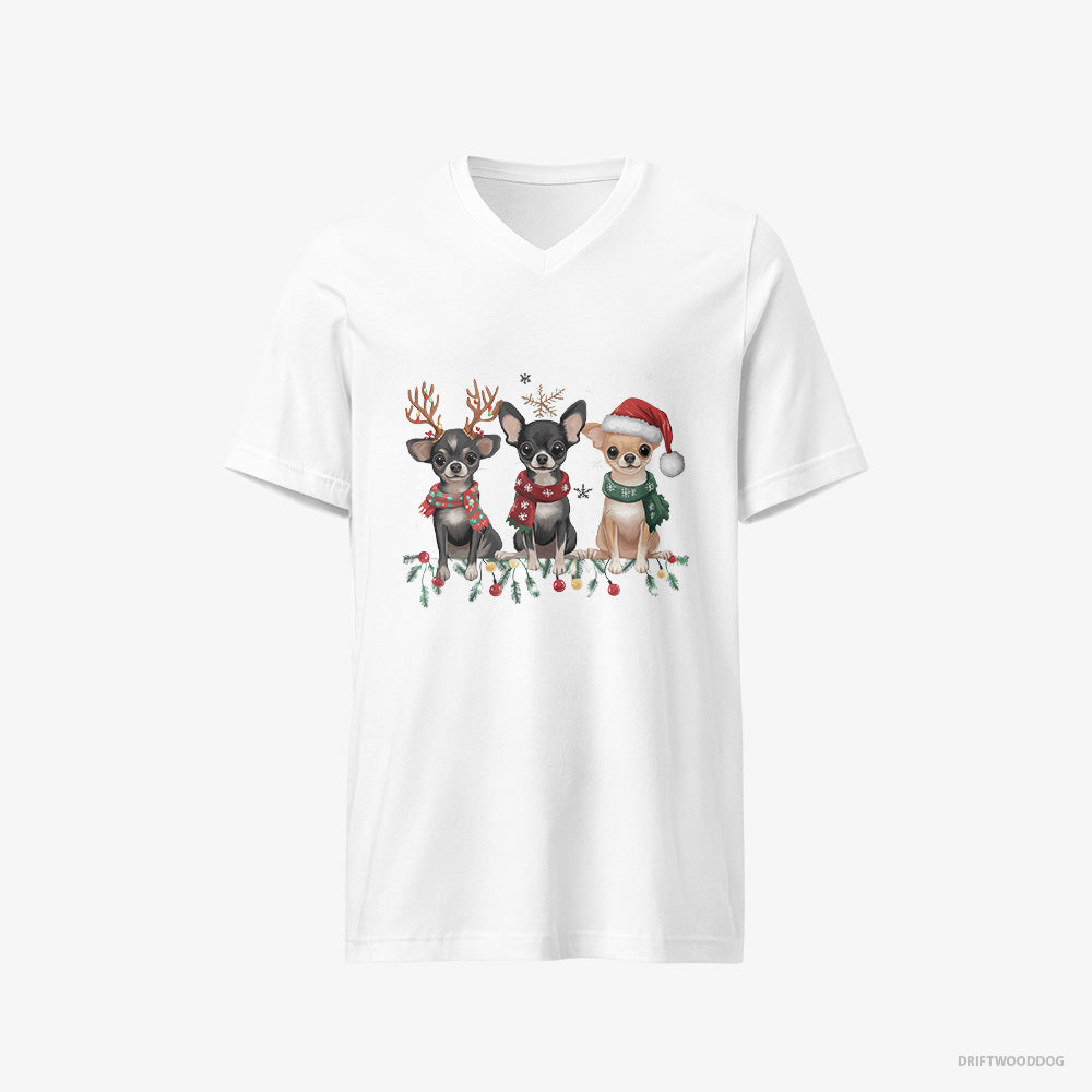 Chihuahua Puppies Spreading Christmas Joy V-Neck T-Shirt