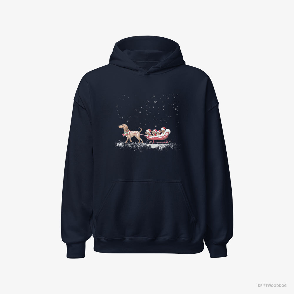 Dachshund Sledding with Little Puppies Classic Hoodie