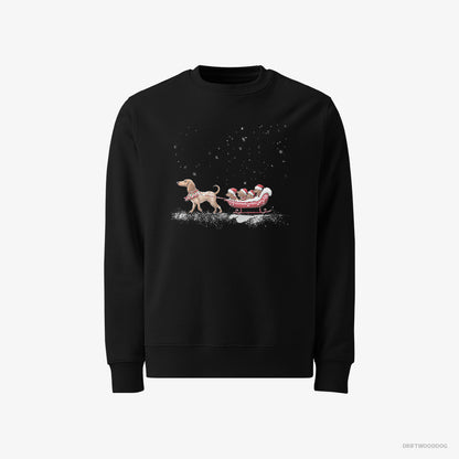 Dachshund Sledding with Little Puppies Black Sweatshirt