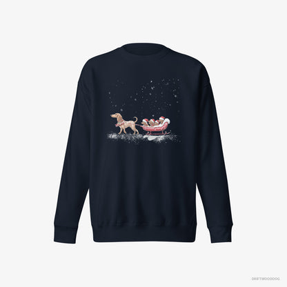 Dachshund Sledding with Little Puppies Navy Sweatshirt