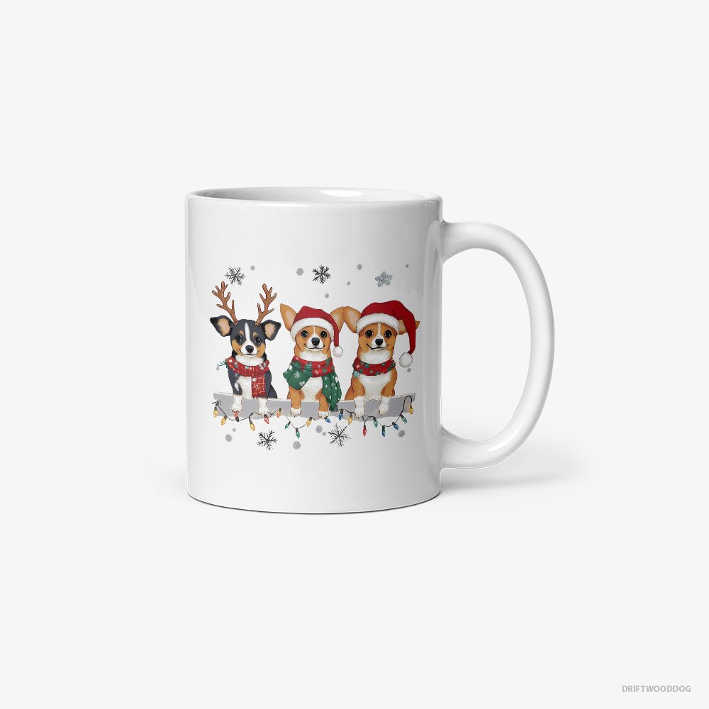 Corgi Puppies in a Jolly Christmas Mood Classic Mug