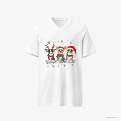 Corgi Puppies in a Jolly Christmas Mood White T-Shirt