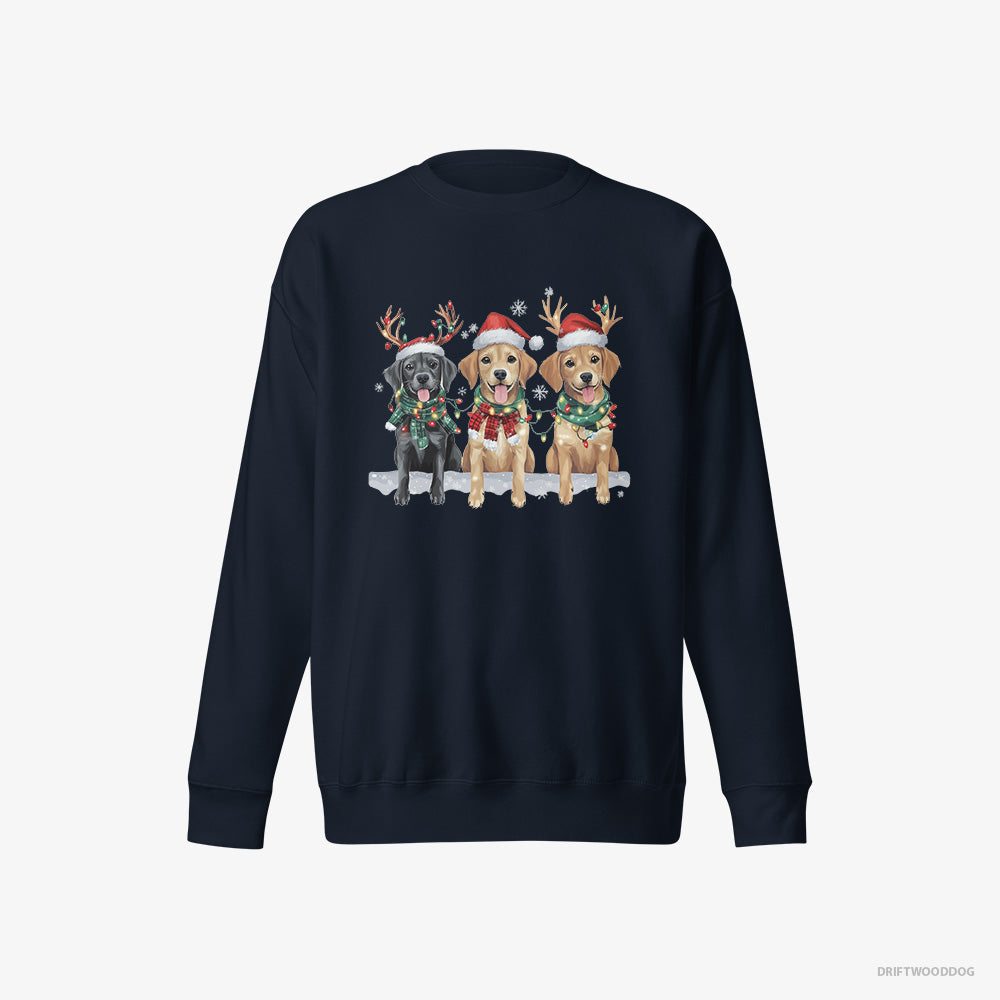 Golden Retriever Puppies in the Christmas Spirit – Women's Sweatshirt Navy Eco – Eco-Friendly