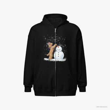 Poodle Forming a Snowman Black Hoodie