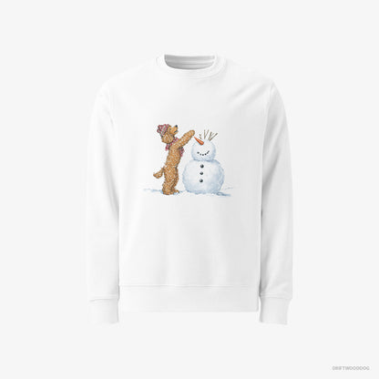 Poodle Forming a Snowman White Sweatshirt