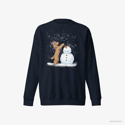 Poodle Forming a Snowman Navy Sweatshirt