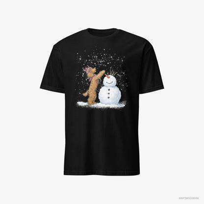 Poodle Forming a Snowman Black T-Shirt