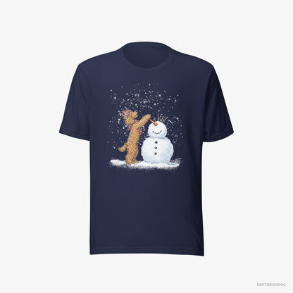 Poodle Forming a Snowman Navy T-Shirt