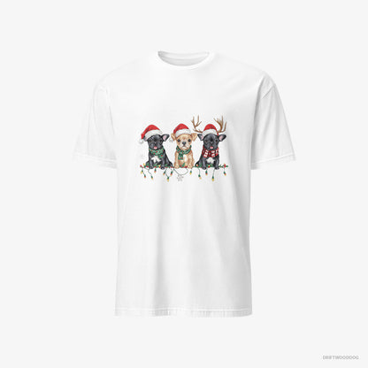 French Bulldog Puppies Soaking in the Christmas Vibes White T-Shirt