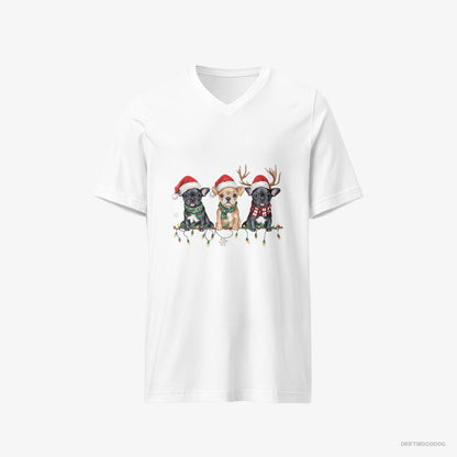 French Bulldog Puppies Soaking in the Christmas Vibes White T-Shirt