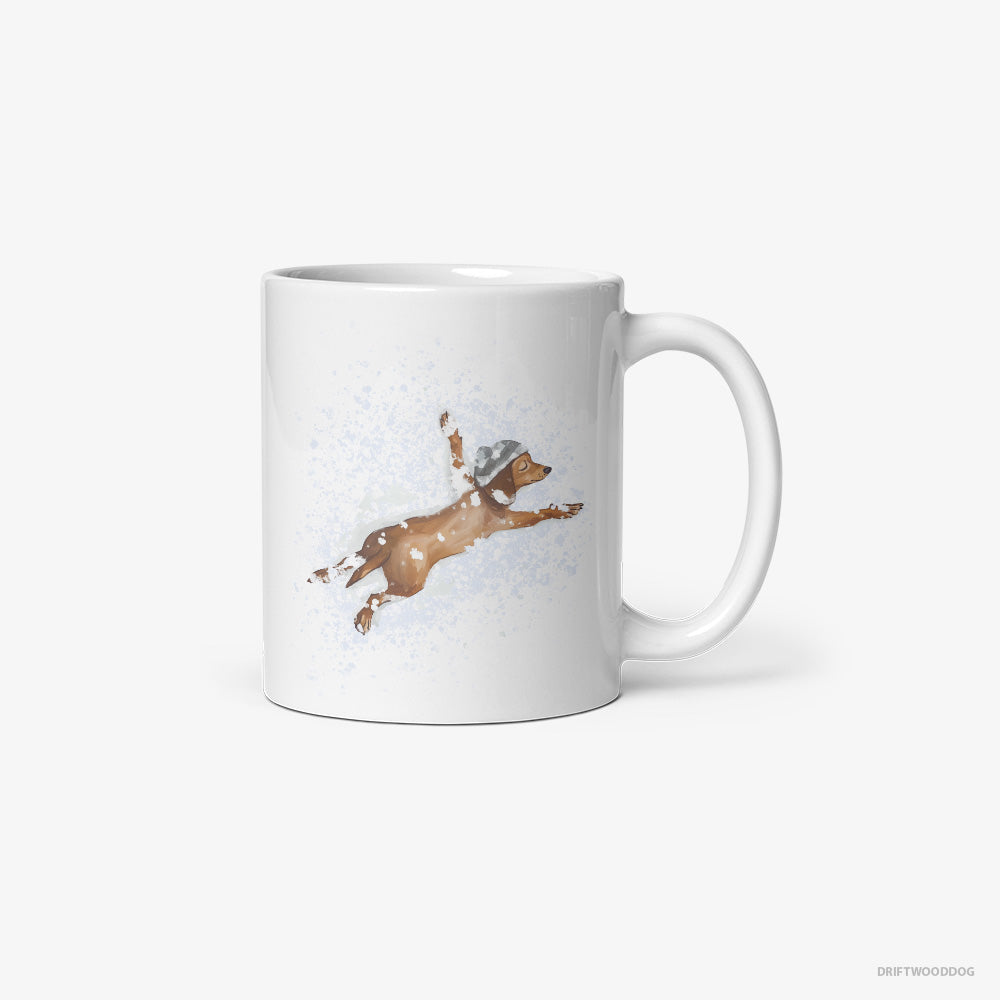 Dachshund Lying in the Snow Classic Mug