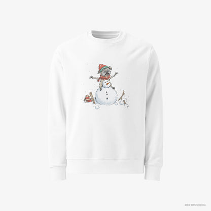 Yorkshire Terrier Building a Snowman White Sweatshirt