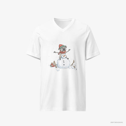 Yorkshire Terrier Building a Snowman White T-Shirt