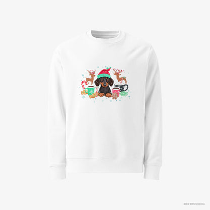 Dachshund in a Jolly Christmas Mood White Sweatshirt